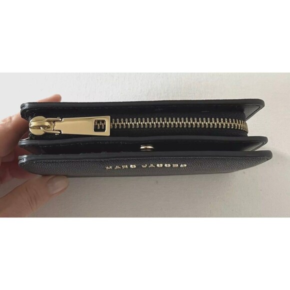 New Marc Jacobs Medium Compact Bifold Wallet Black - Picture 4 of 7